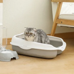 Semi Enclosed Splash Proof Cat Toilet, Cat Cleaning Supplies, Cat Feces Basin