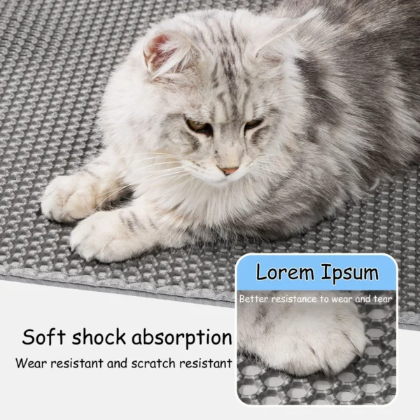 Large Waterproof Cat Litter Mat Double Layer Non-Slip Washable Pet Litter Box Mat Durable Sand Trapper Easy Clean - Image 4