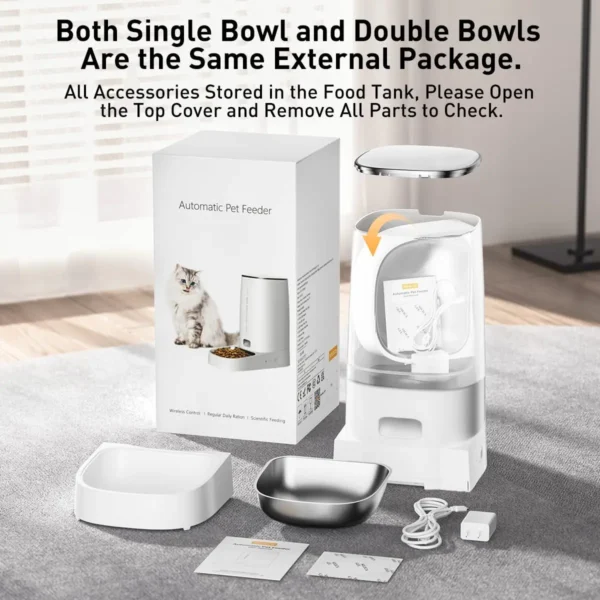 ROJECO Automatic Cat Feeder Pet Smart WiFi Cat Food Kibble Dispenser Remote Control Auto Feeder For Cat Dog Dry Food Accessories - Image 6