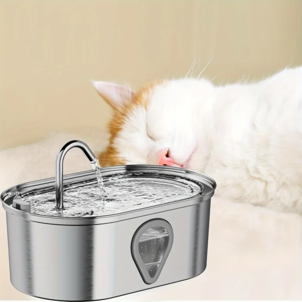 3.5L large capacity pet water dispenser automatic stainless steel cat water fountain with LED Lighting - Image 4