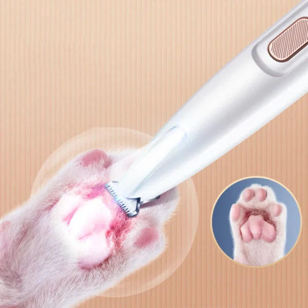Dog Paw Hair Trimmer Pet Paw Trimmer with LED Light Efficient Low Noise Rechargeable Electric Dog Paw Hair Clipper for Pets - Image 2