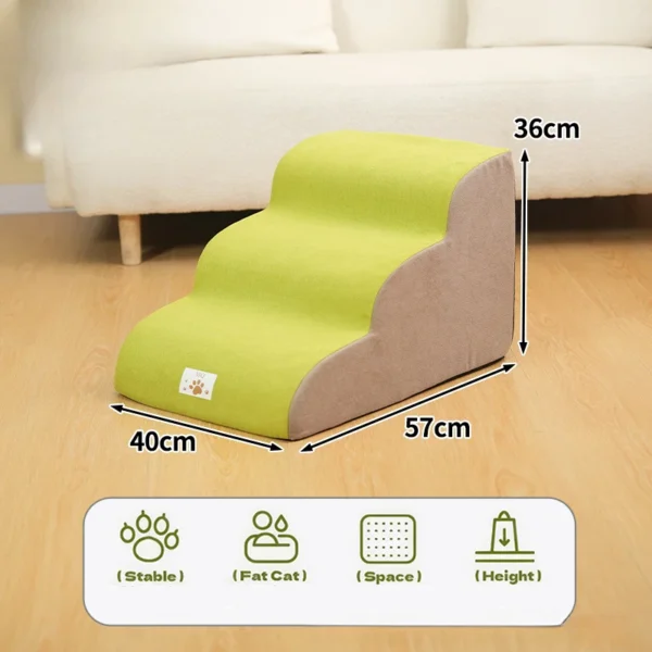 Pet 2/3 Step Stair Dog/Cat Ramp Ladder Memory Foam Sponge Dogs Sofa Removable and Washable Training Pet Ramp Stairs Pet Supplies - Image 6