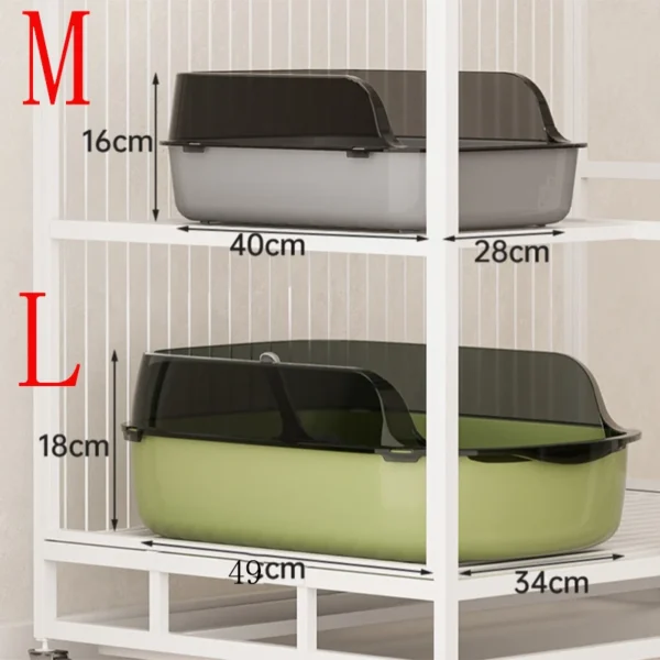 Cat Litter Box Semi-enclosed Thickening Kitty Sandbox High Side Splashproof Pet Bedpans Supplies Pet Toilet Kitten Tray Bedpan - Image 6