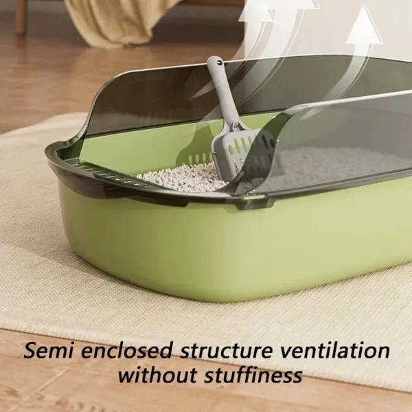 Cat Litter Box Semi-enclosed Thickening Kitty Sandbox High Side Splashproof Pet Bedpans Supplies Pet Toilet Kitten Tray Bedpan - Image 4