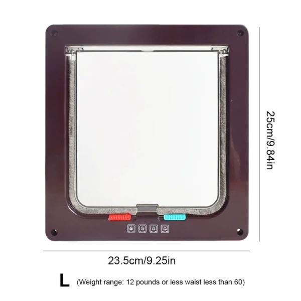 Cat Flap Door with 4 Way Security Lock ABS Plastic Gate Puppy Kitten Safety In/out Dog Cat Flap Door Kit Small Pet Supplies - Image 3