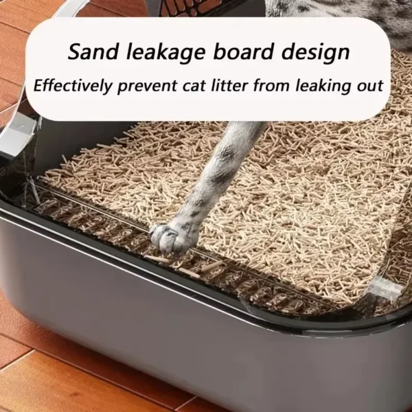 Cat Litter Box Semi-closed Removable Splashproof Cats Toilet Non-Stick Large Capacity Pet Supplies Kitten Tray Cat Toilet Bowl - Image 3