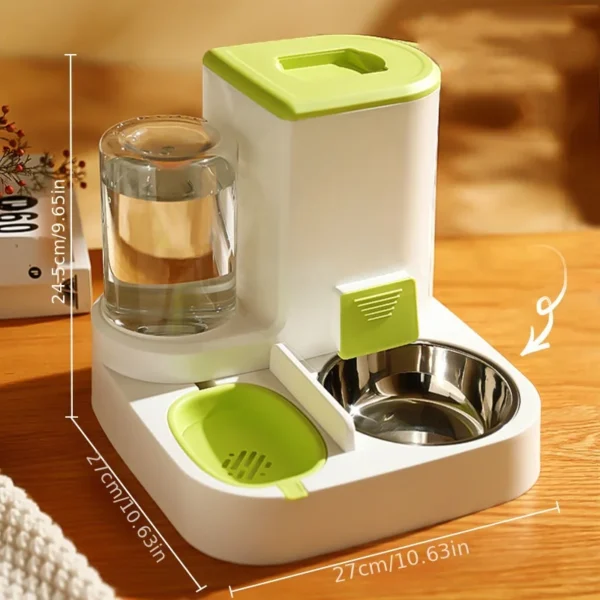 Automatic pet water and food feeder, 2-in-1 large capacity cat food container water dispenser - Image 4