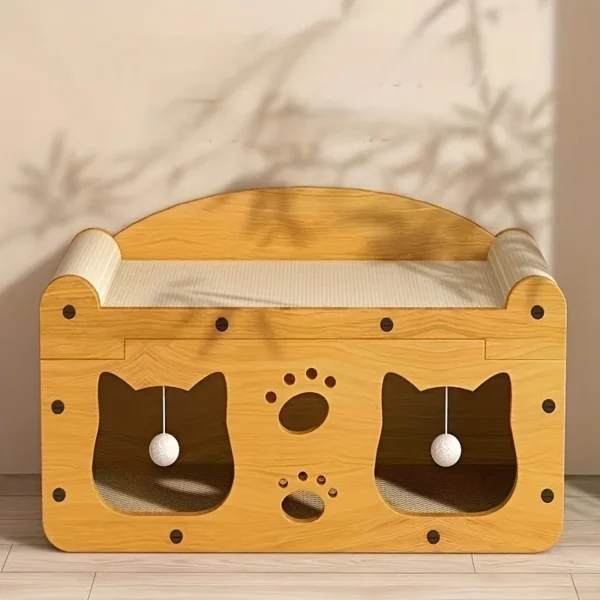 2-in-1 cat scratch board, cat scratch column, integrated cat nest cat villa, wear-resistant and non shedding - Image 4