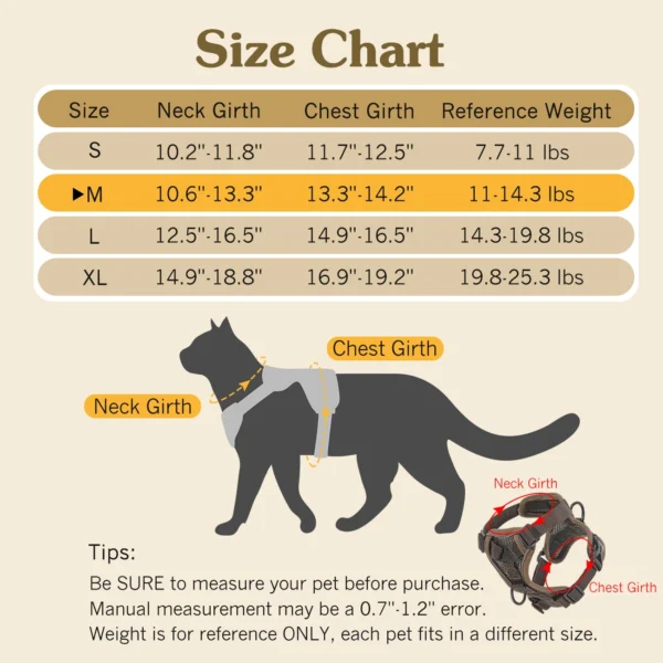VavoPaw Cat Harness and Leash Set for Walking Adjustable Kitten Vest Harness with Reflective Strip Breathable Mesh Cat Harness - Image 2
