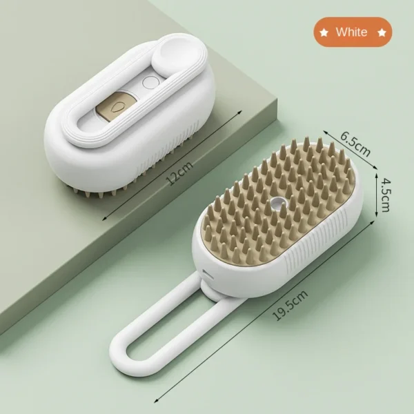 Steamy Dog Brush Electric Spray Cat Hair Brush 3 in1 Dog Steamer Brush for Massage Pet Grooming Removing Tangled and Loose Hair - Image 2