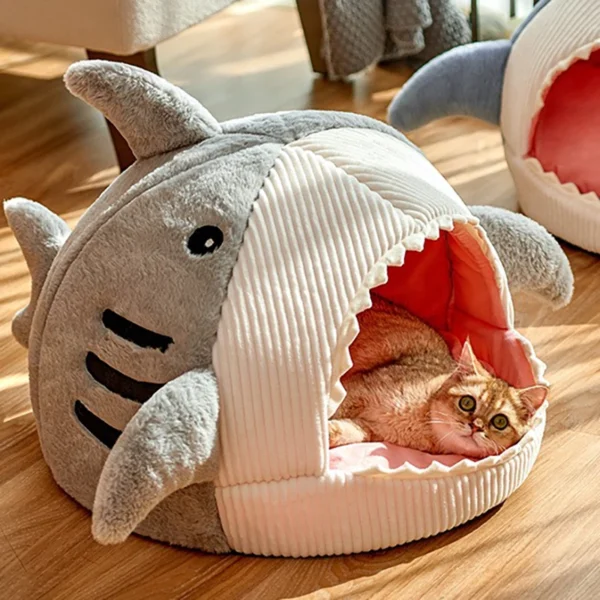 Warm Cat Beds Cartoon Shark Pet Cave Beds Sweet Kittens Basket Cushion Cat Pillow Mat Tent Puppy Nest Cave Pet Goods - Image 3