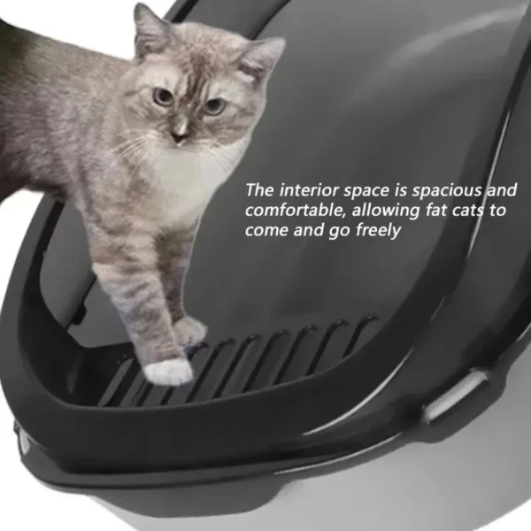 Cat Litter Box Semi-closed Removable Splashproof Cats Toilet Non-Stick Large Capacity Pet Supplies Kitten Tray Cat Toilet Bowl - Image 2