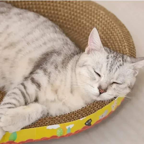 Cat Scratching Board Protect Furniture Grinding Claw Toys Oval Corrugated Paper Wear-resistant Cat Nest Cat Accessories - Image 3