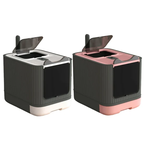 Fully Closed Sandbox Deodorizing Kitten Training Toilet Large Capacity Cat Toilet Fully Enclosed Cats Cleaning Sandbox Basin - Image 2