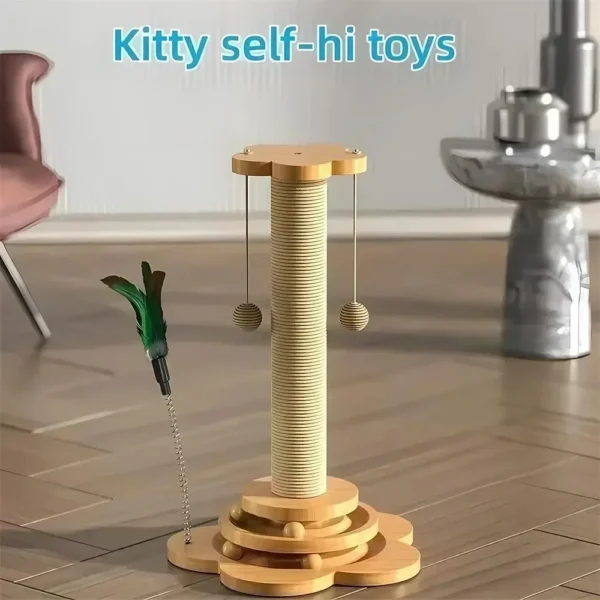 Pet Cat Toy cat scratcher Cat Turntable Funny Cat Stick Balls Durable Sisal Scratching Board Cat Supplies Cat Grab Column - Image 2