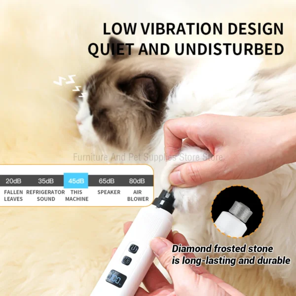 Electric Dog Nail Clippers for Dog Nail Grinders Rechargeable USB Charging LED Light Pet Quiet Cat Paws Nail Grooming Supplies - Image 2