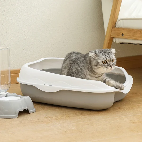 Semi Enclosed Splash Proof Cat Toilet, Cat Cleaning Supplies, Cat Feces Basin - Image 4