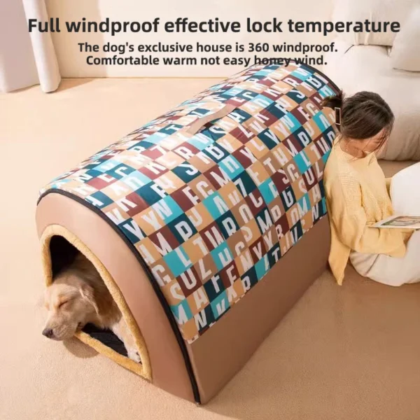 2024 New Dog Kennel Winter Warm Large Dog Oversized Dog House House Closed Winter Removable Golden Pet Four Seasons Use - Image 2