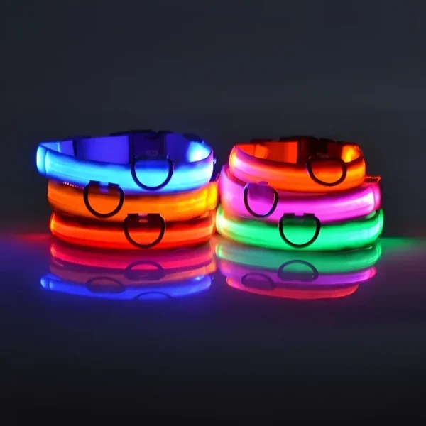 Dog Collar Nylon LED Night Safety Flashing Glow In The Dark Pet Dog Leash pet Dogs Luminous Fluorescent dog accessories collar - Image 3