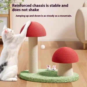 Durable Sisal Cute Cat Scratch Board with Climbing Mushroom Toy for Kittens Funny Pet Supplies for Furniture Protection