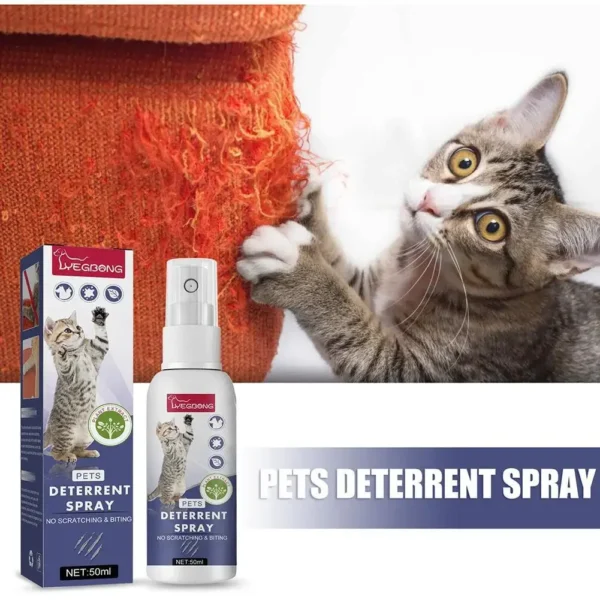 Cat Deterrent Spray Natural Scratching Cats Anti Scratch Spray No Stimulation Orange Fragrance Sofa Furniture Protectors - Image 3