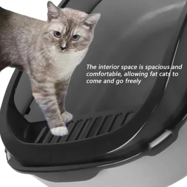 Cat Litter Box Semi-enclosed Thickening Kitty Sandbox High Side Splashproof Pet Bedpans Supplies Pet Toilet Kitten Tray Bedpan - Image 5