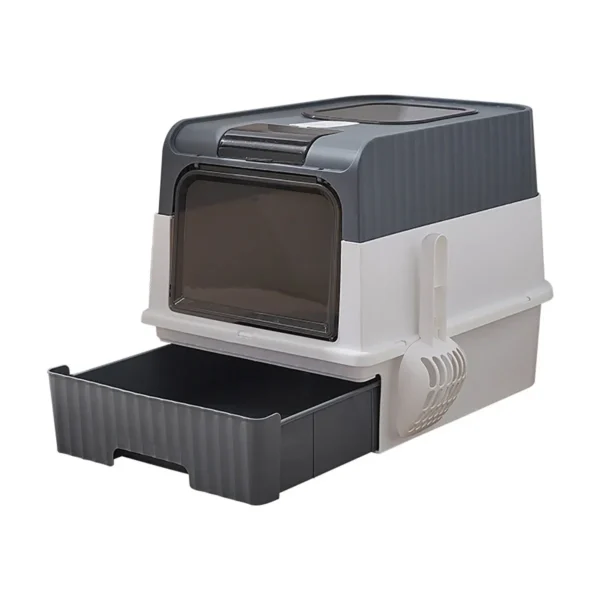 Pet Litter Box Kitten Anti Splash Toilet Fully Enclosed Spill proof Deodorant Cat Toilet Plastic Sandbox Cat Bedpan Sanitary Tra - Image 4