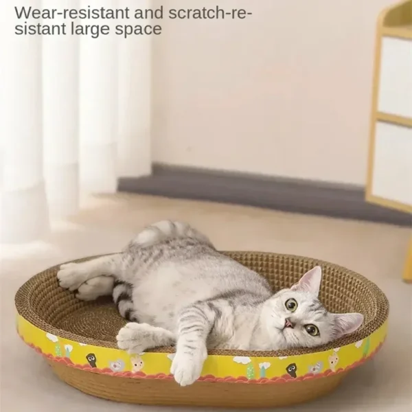 Cat Scratching Board Protect Furniture Grinding Claw Toys Oval Corrugated Paper Wear-resistant Cat Nest Cat Accessories - Image 4