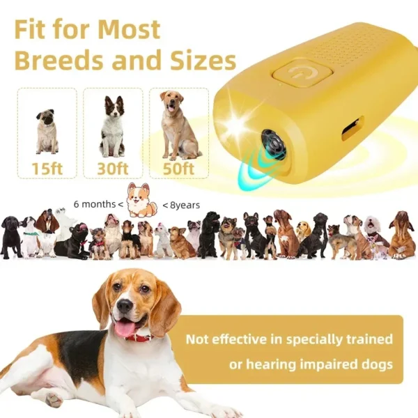 MINI ULTRSONIC DOG TRAINER Dog Repeller Ultrasonic Dog Repeller with LED Effective for Dogs Anti-barking Training Device - Image 2