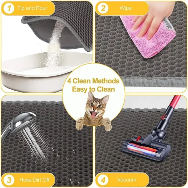 Pet Cat Litter Mat Waterproof Double Layer Cat Litter Trapping Pet Litter Box Mat Clean Pad Products For Cats Accessories - Image 3