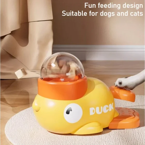 ''Yellow Duck-Shaped Interactive Feeder for Dogs and Cats: A Treat-Dispensing Puzzle Toy Designed for Pet Training'' - Image 2