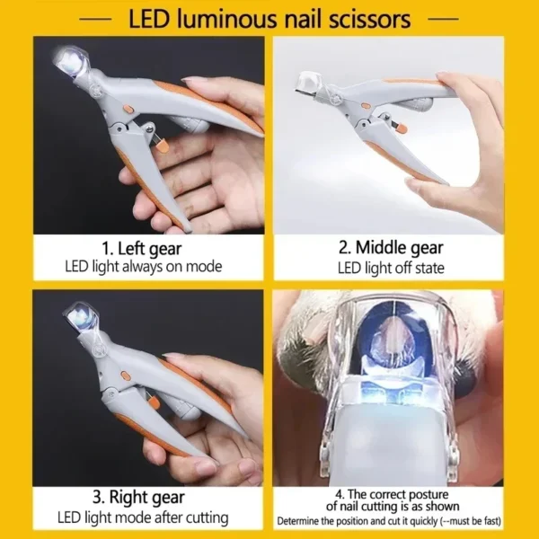Professional Pet Nail Clipper Scissors With LED Light Cat Dog Nail Clippers Tool Scissors Nail Toeclaw Cutter Scissors Pet Suppl - Image 6