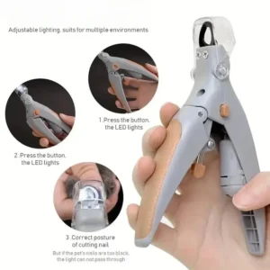 Pet Nail Clipper Professional Nail Trimmer with LED Light Magnifying Convex Mirror Dog Cat Pet Grooming Cleaning Supplies