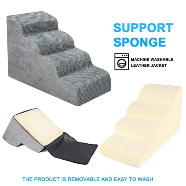 Hot Dog House Dog Stairs Pet 4 Steps Stairs for Small Dog Cat Pet Ramp Ladder Anti-slip Removable Dogs Bed Stairs Pet Supplies - Image 4