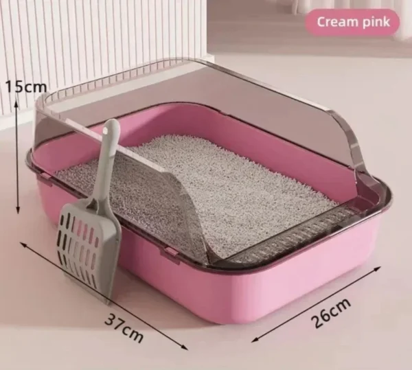 Kitty Sandbox Cat Litter Box Semi-enclosed Splashproof Cat Tray Cat Toilet Cleaning Basin Supplies Pet Toilet Kitten Tray Bedpan - Image 2